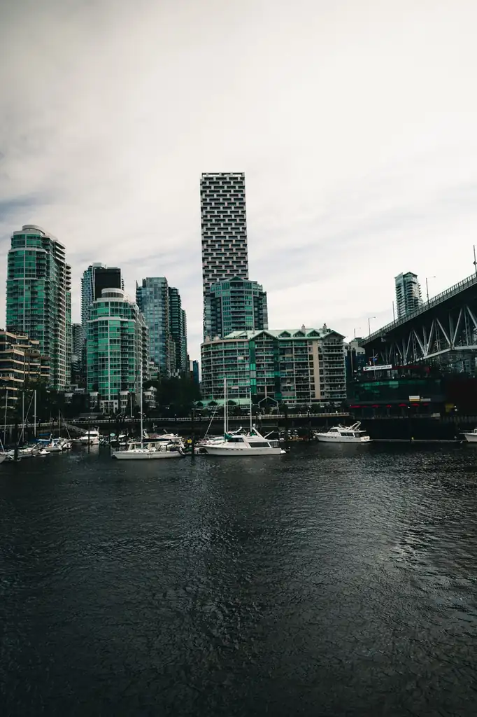 Coal Harbour marina and coastal promenade walkway